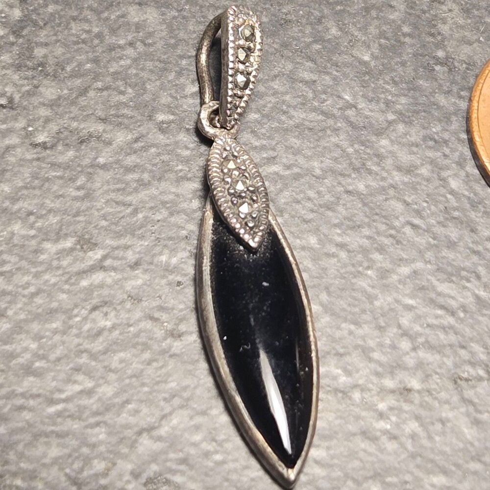 Art deco marsacite Sterling Silver 925 Pendant